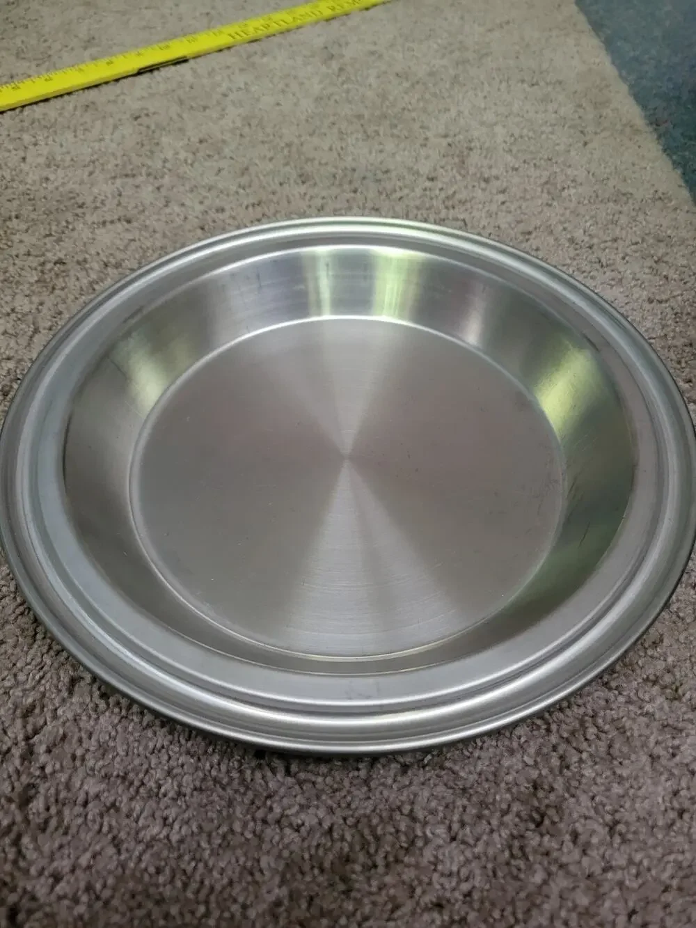 Vintage Stainless Steel Wide Rim Pie Plate Baking Pan 9